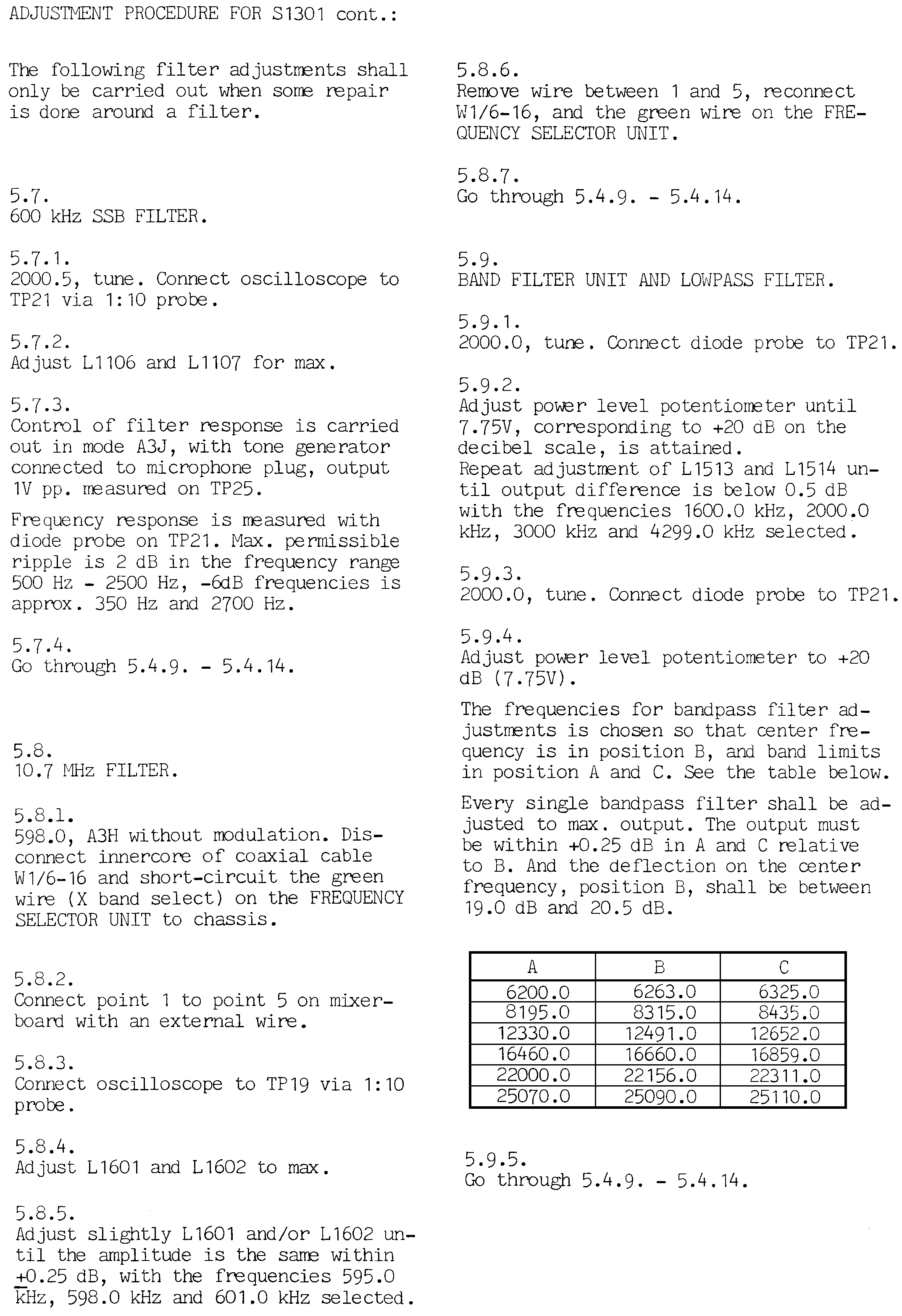 Sailor S1301 Adjustments procedure page-3