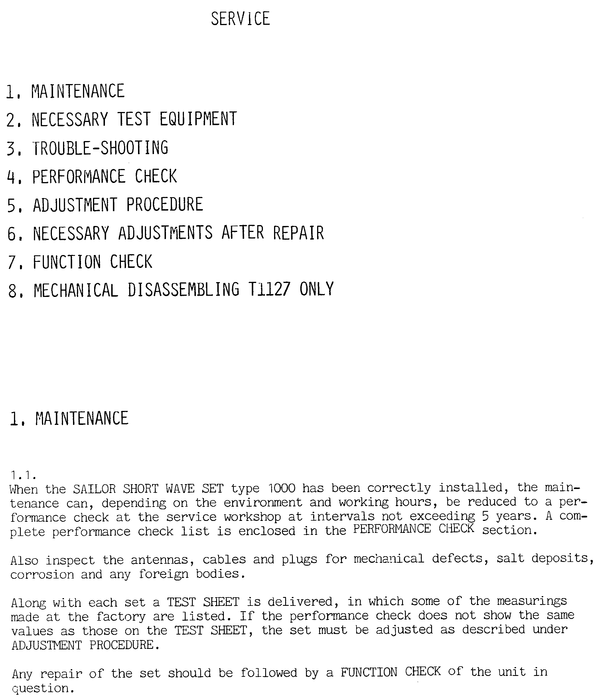 Sailor S1301 Maintenance page-1