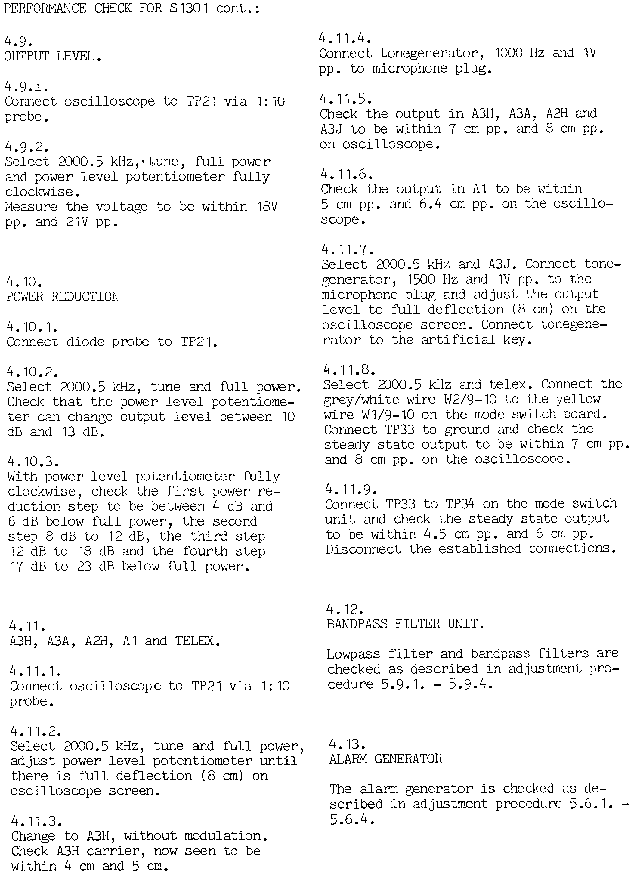 Sailor S1301 Performance check page-6