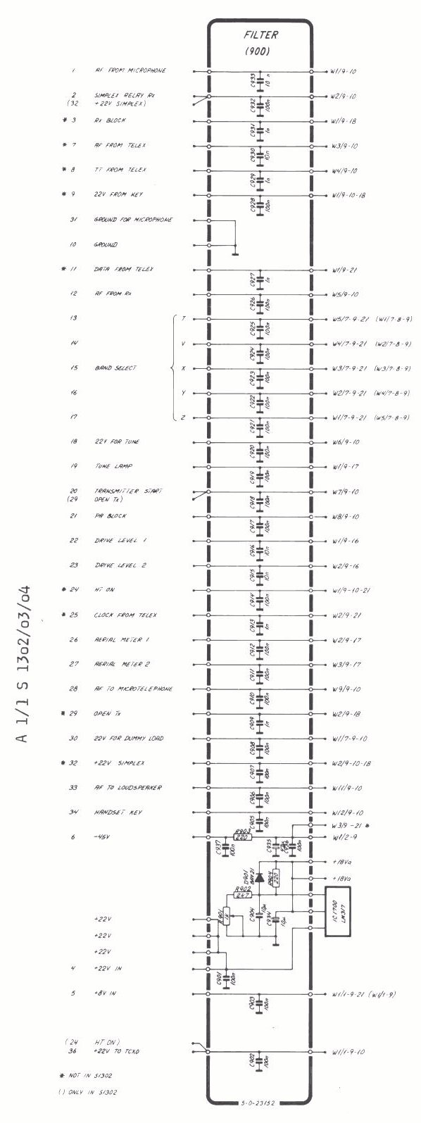 Sailor S1303 Connection filters schema 900