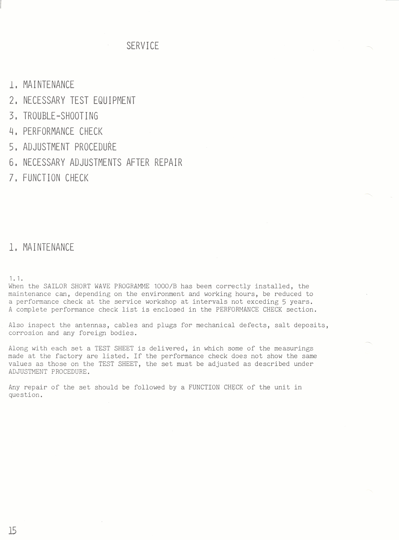 Sailor S1303 Maintenance page-1