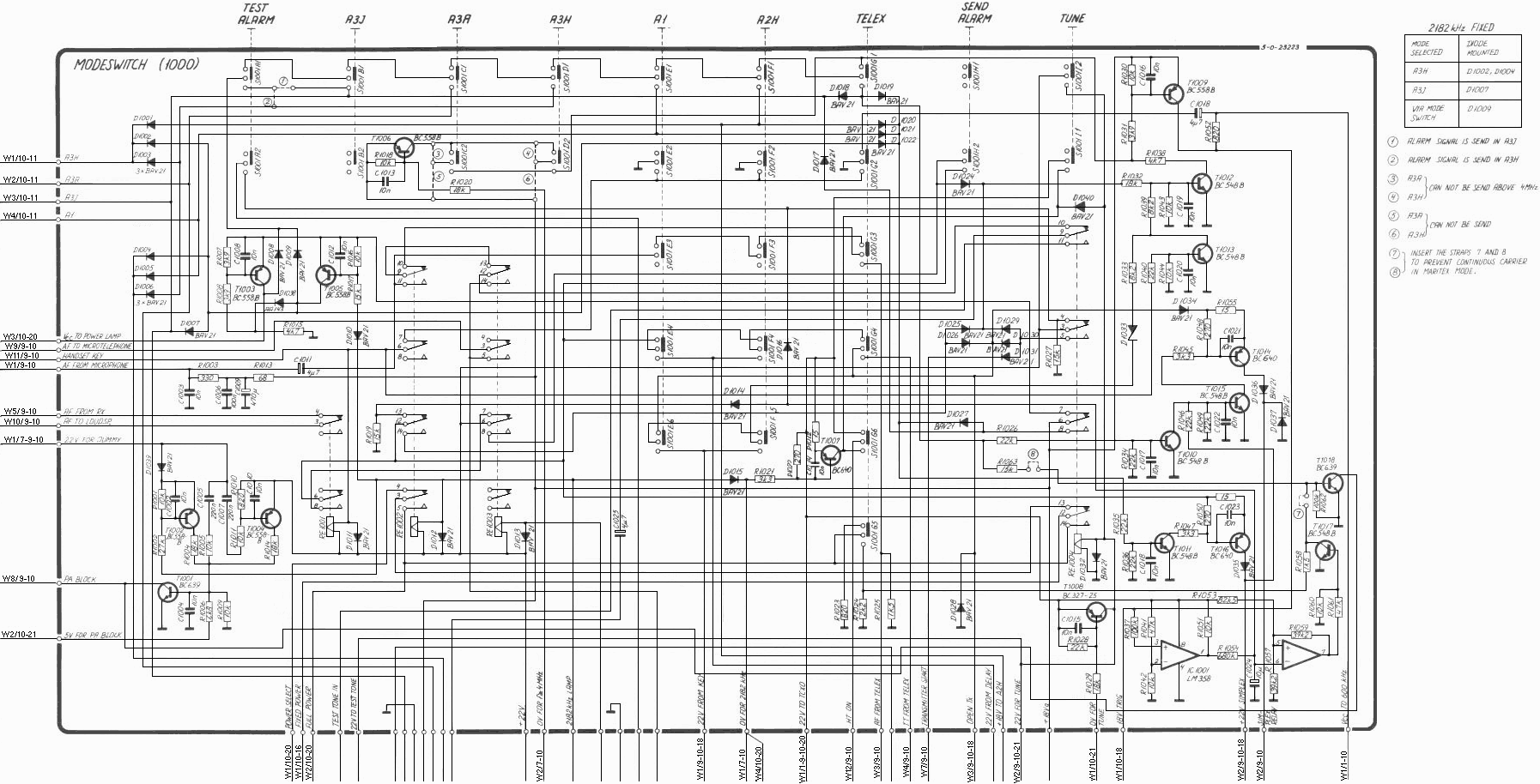 Sailor S1303 / S1304 Mode switch schema