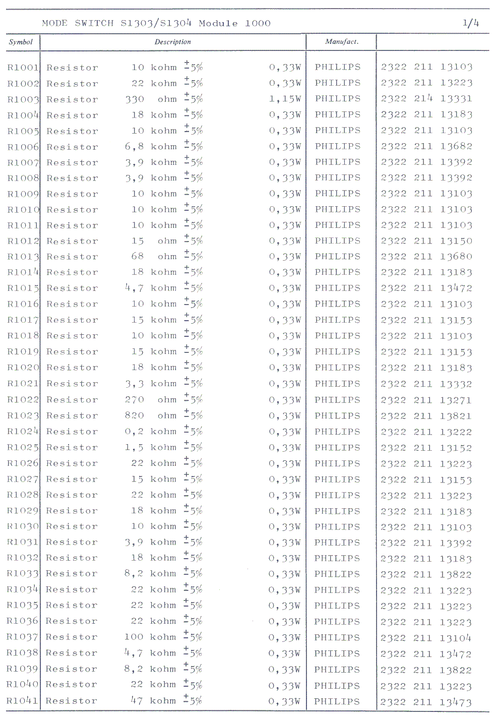 Sailor S1303 SSB Generator parts list 2