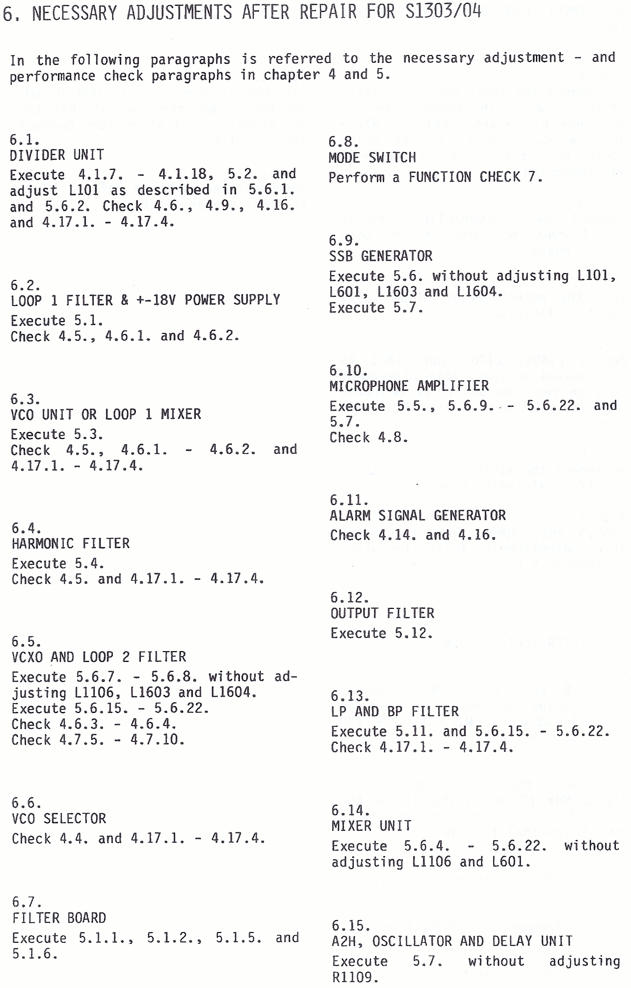 Sailor S1303 Necessary adjustments after repair page-14