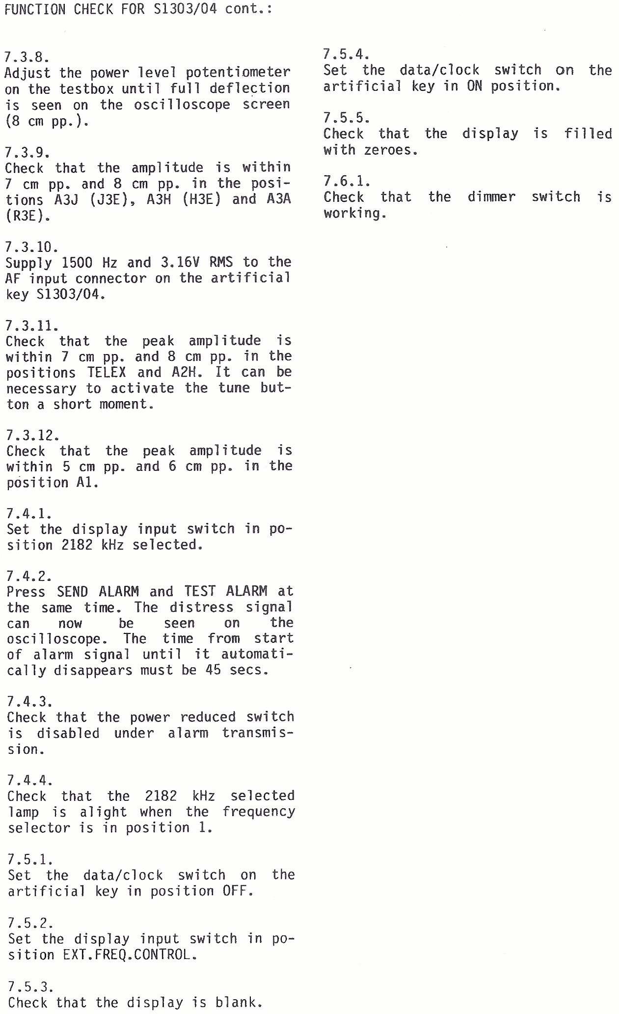 Sailor S1303 Performance check page-1
