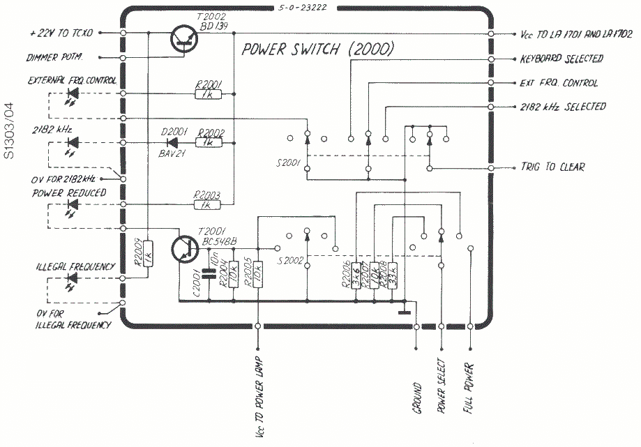 Sailor S1303 Power switch schema