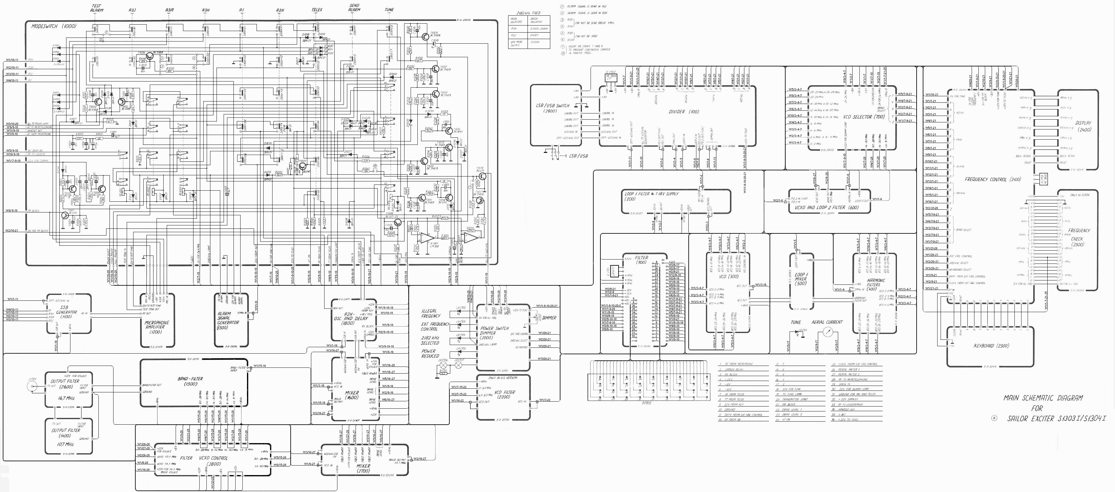 Sailor S1303-I / S1304-I schema (left side)
