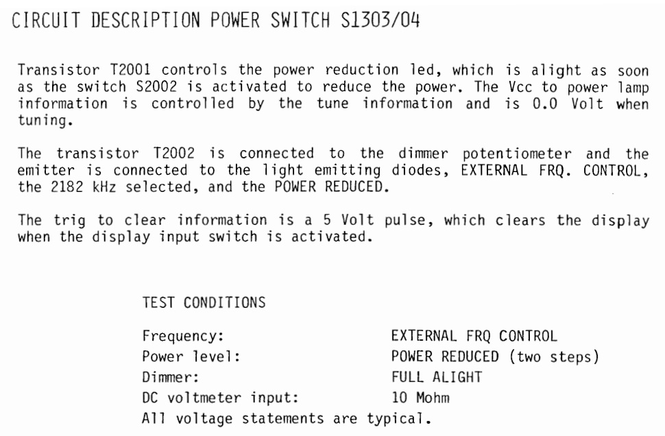 Sailor S1303 Power switch page-1