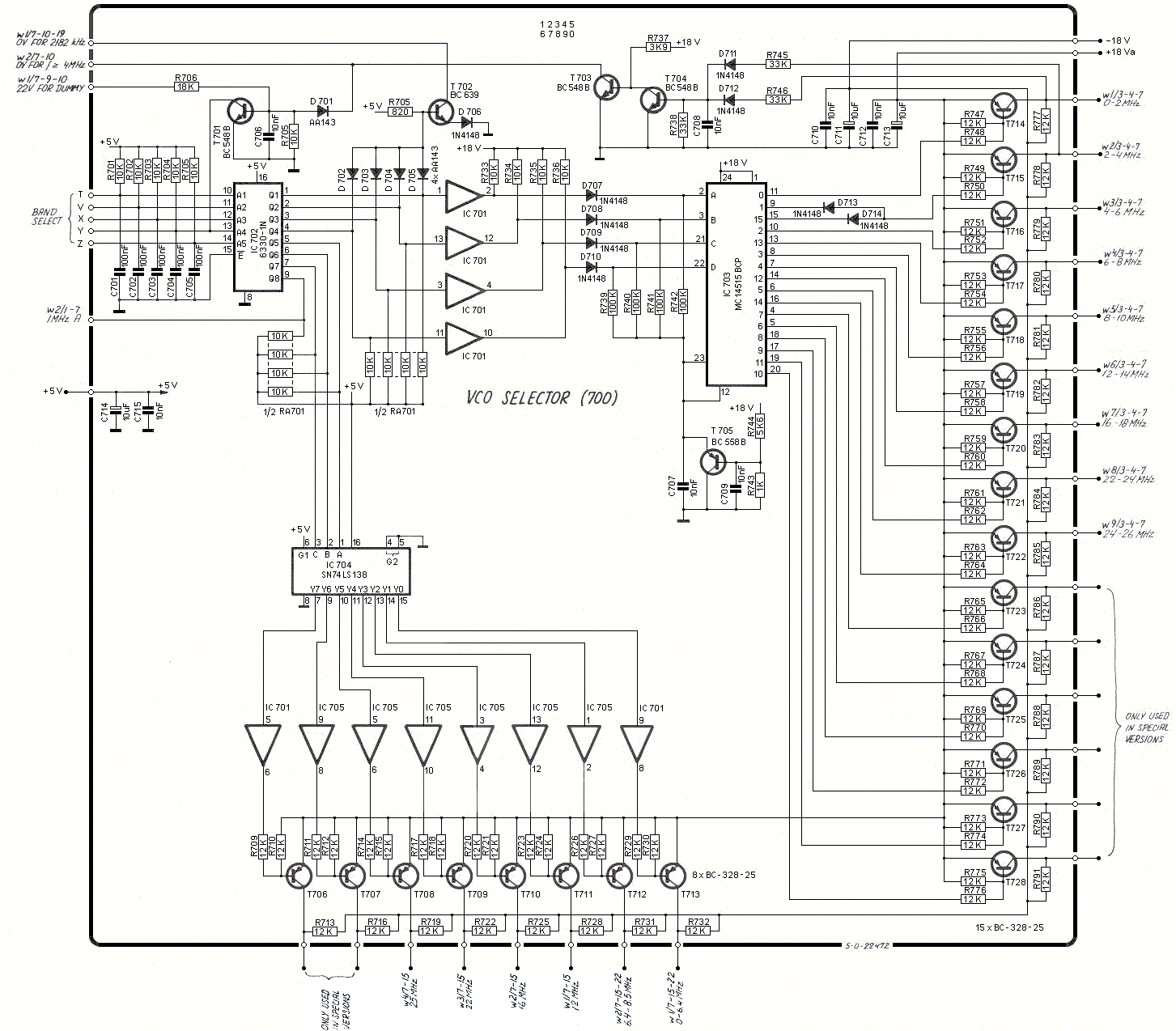 Sailor S1303 VCO selector schema