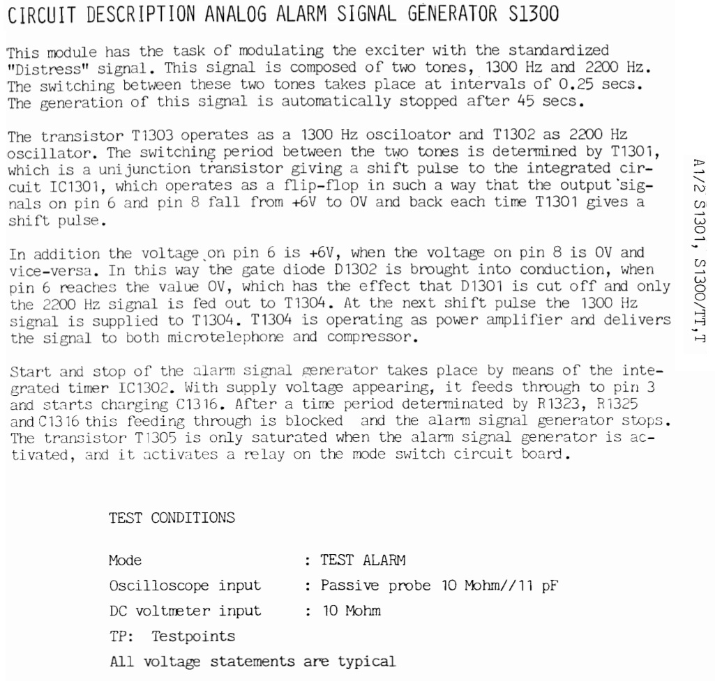 Sailor S130X  Alarm signal generator schema