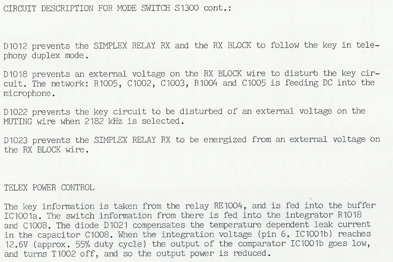 Sailor S130X Transmit Mode switch 1000