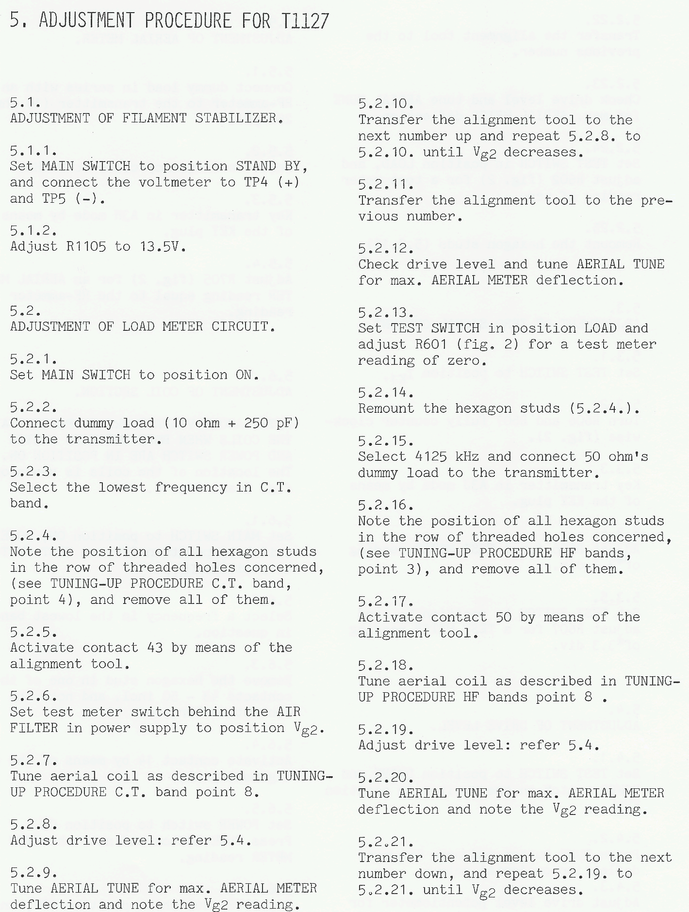 Sailor T1127 Adjustment procedure-0