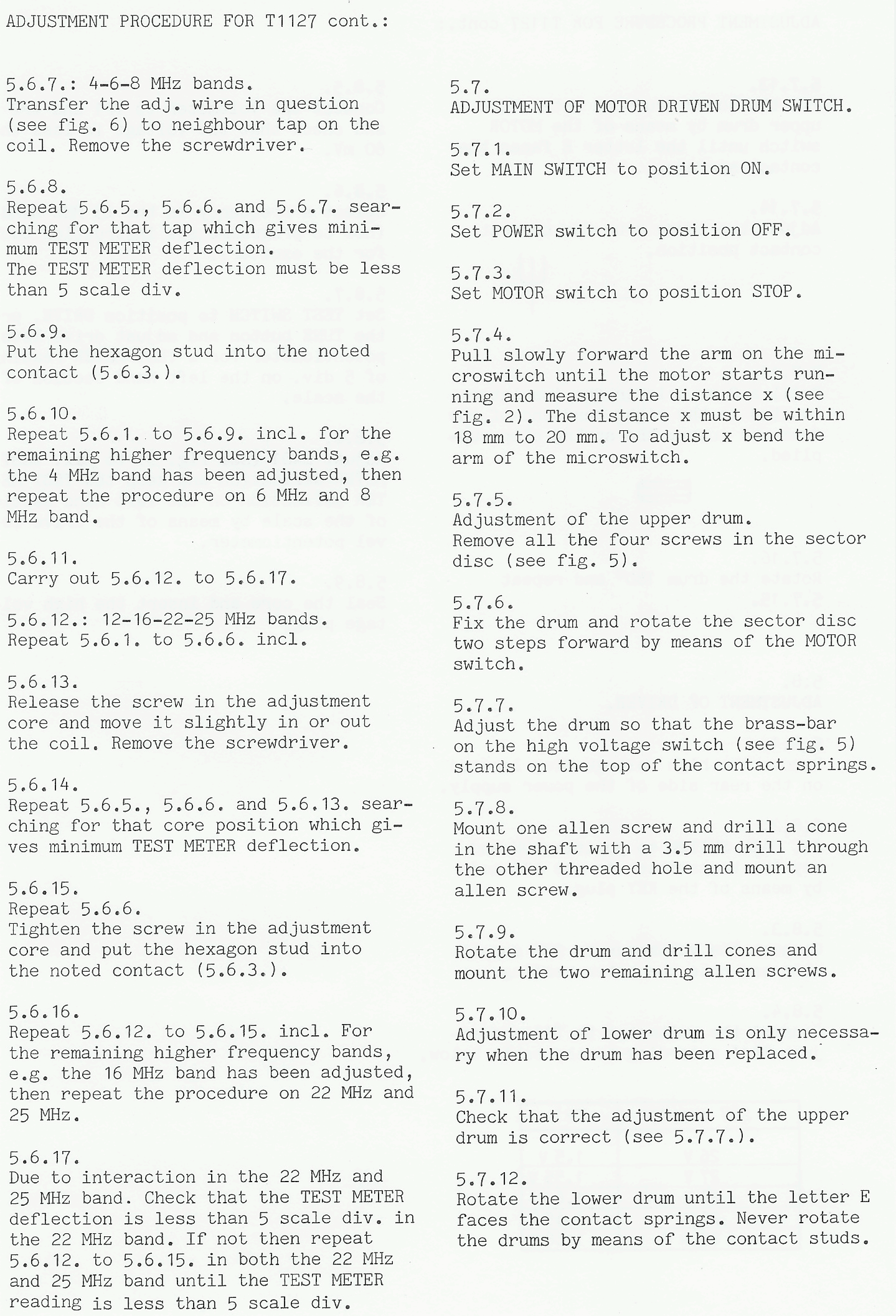 Sailor T1127 Adjustment procedure-2