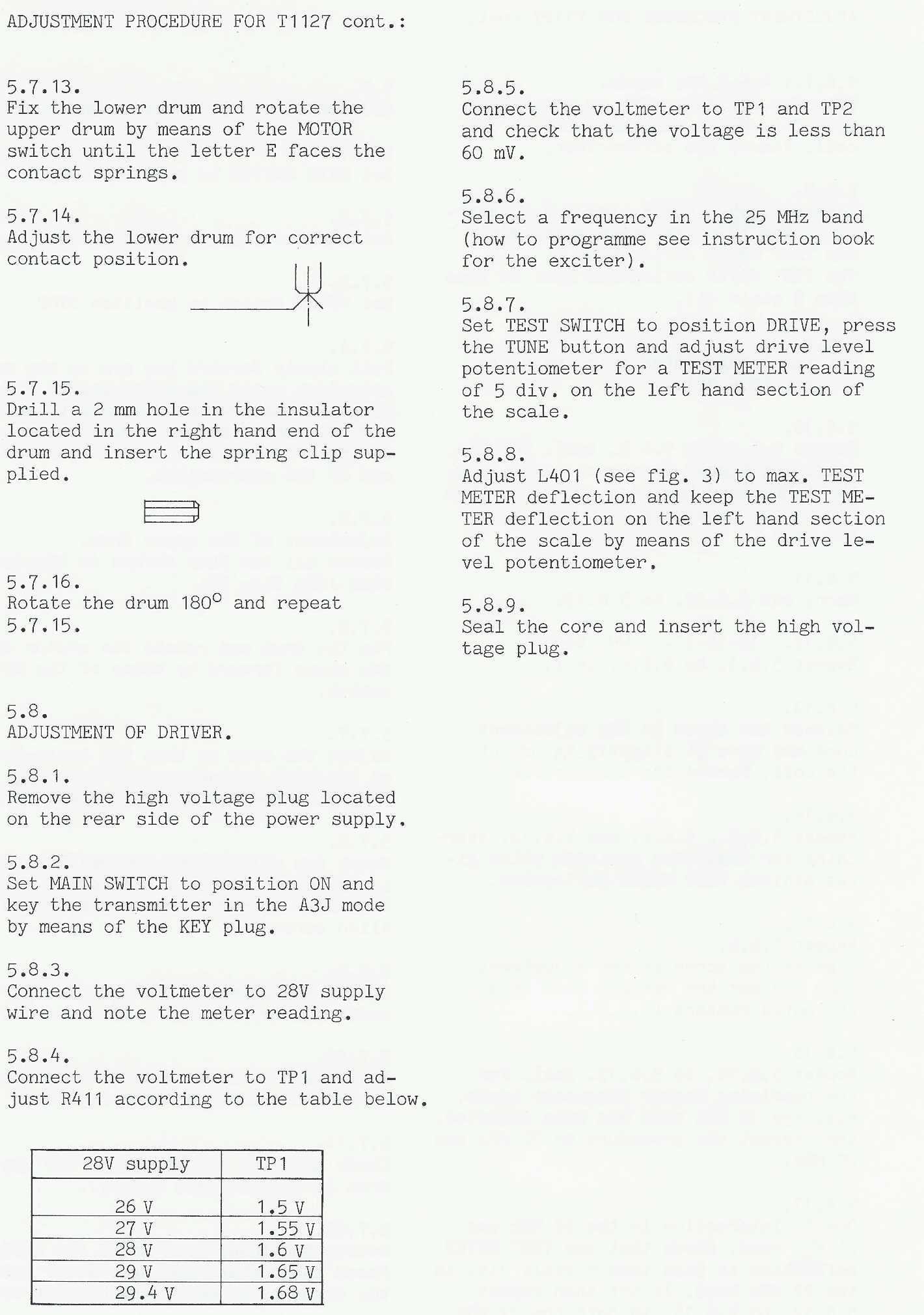 Sailor T1127 Adjustment procedure-3