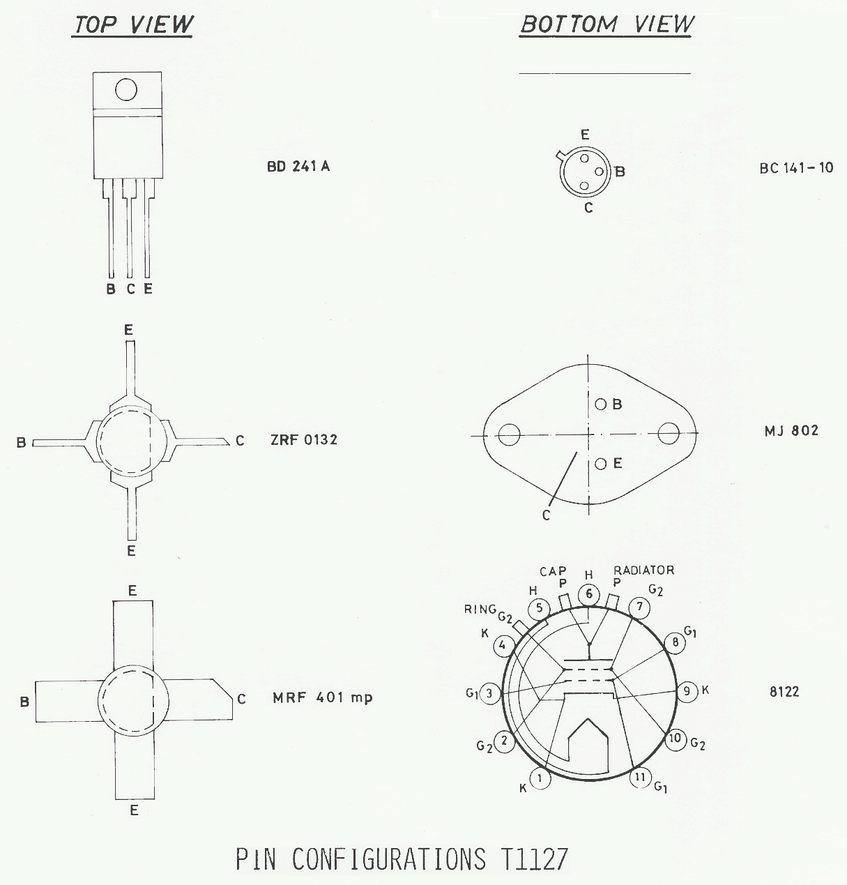 Sailor T1127 Pinconfigurations