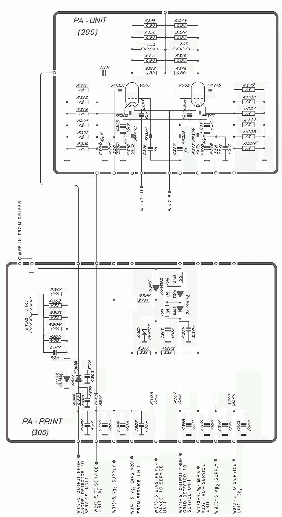 Sailor T1127 Power Amplifier schema 200