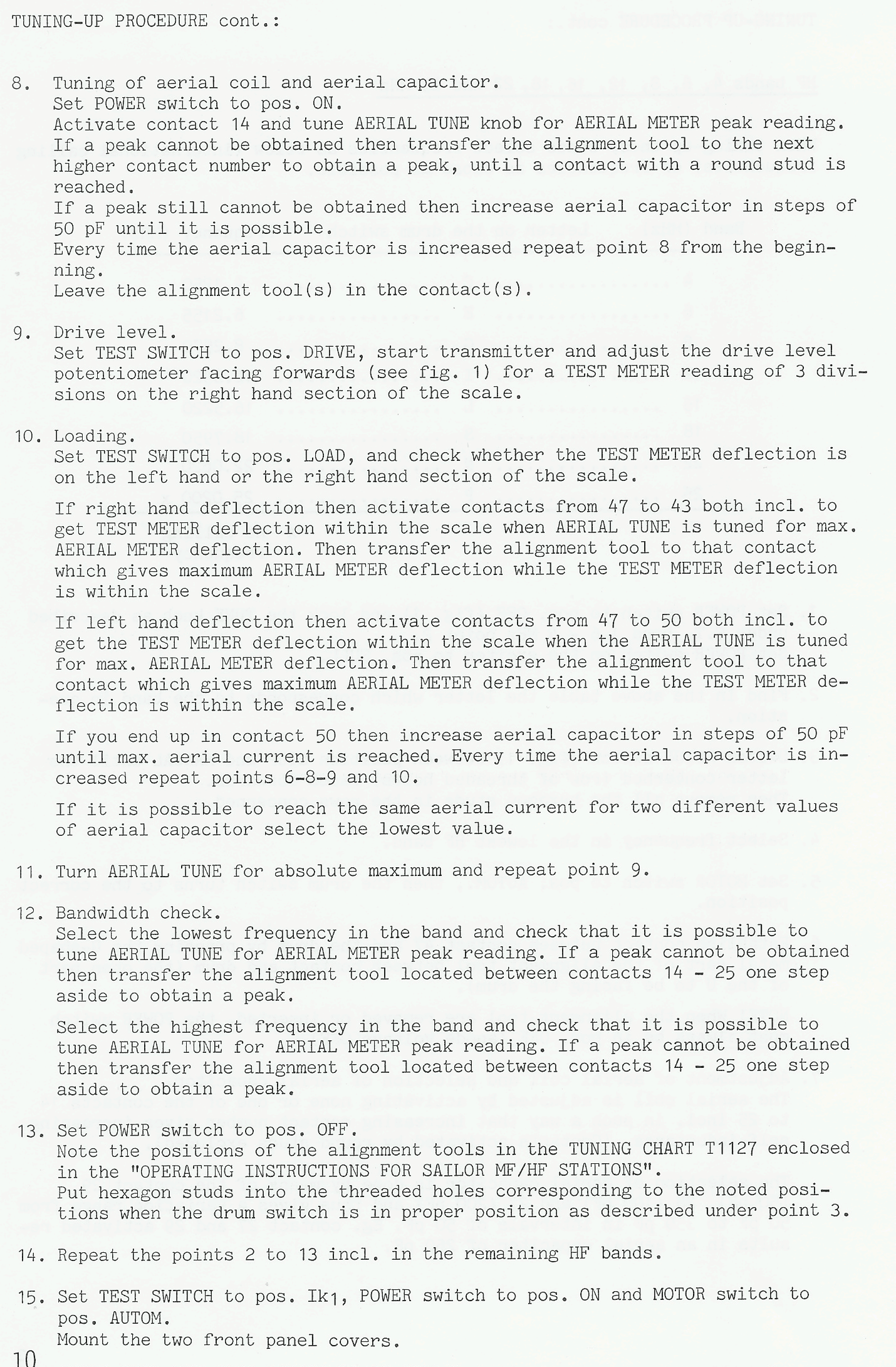 Sailor T1127 Tuning-up procedure-4