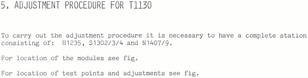 Sailor T1130 Adjustment procedure page-0