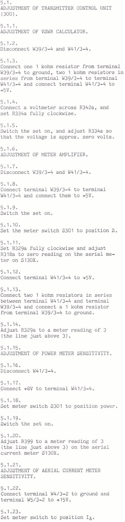 Sailor T1130 Adjustment procedure page-1