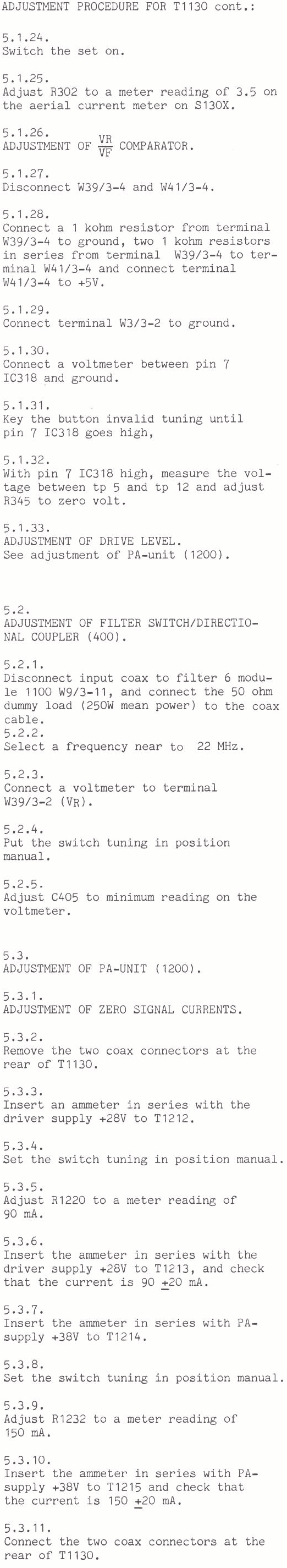 Sailor T1130 Adjustment procedure page-2