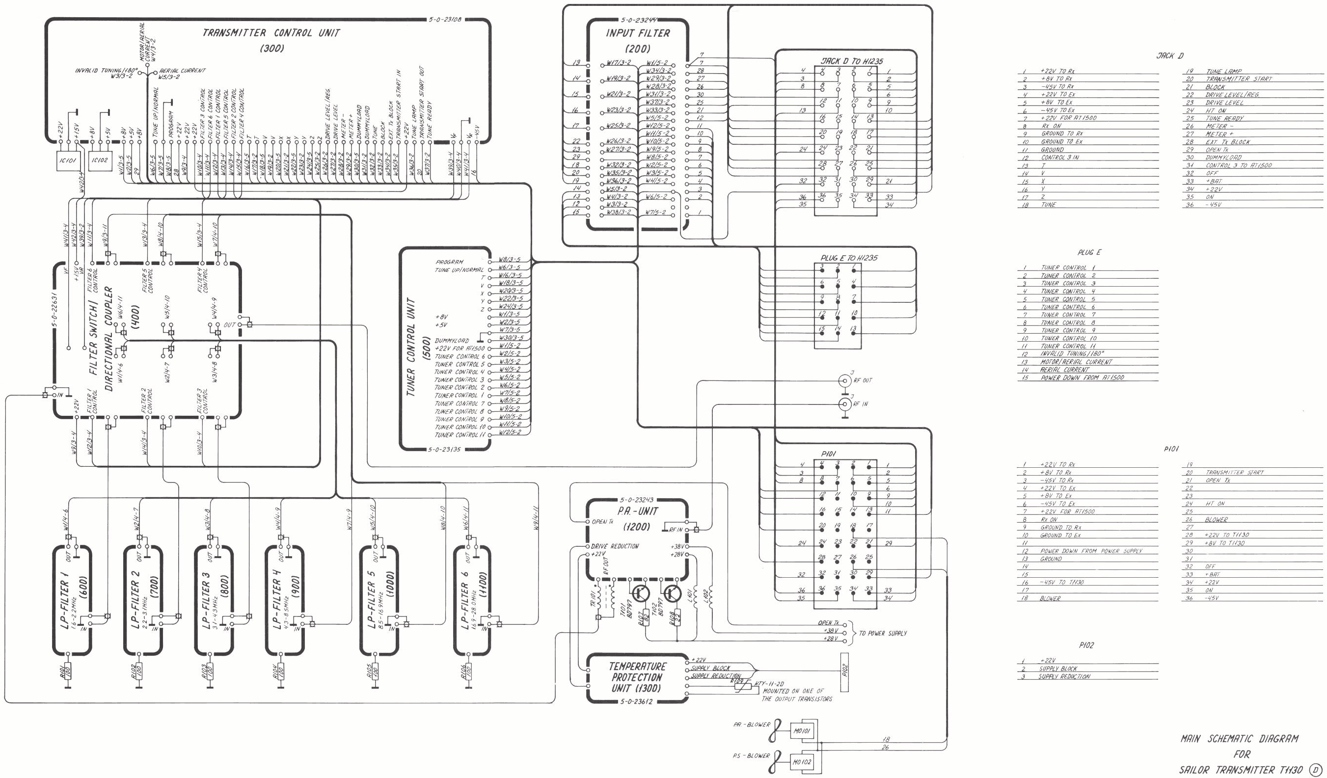 Sailor T1130 Main schematic diagram