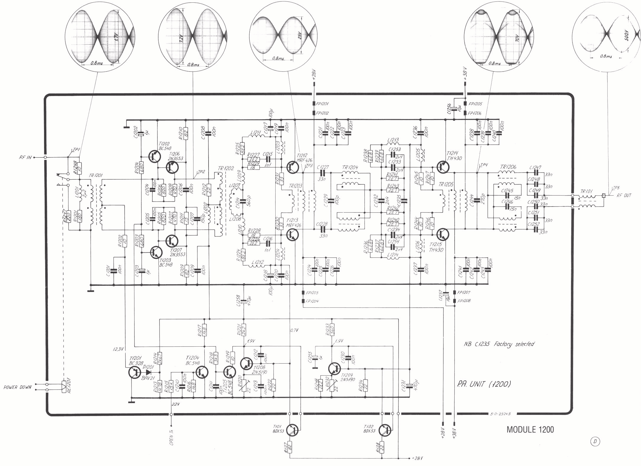 Sailor T1130 Power amplifier schema module-1200
