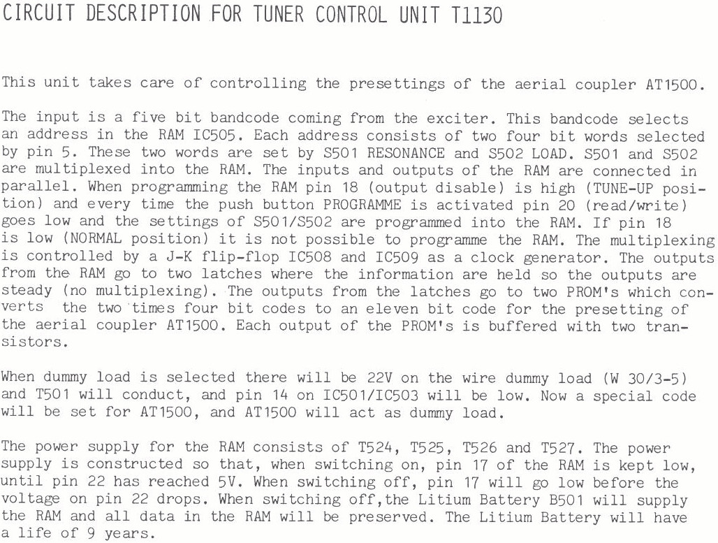 Sailor T1130 Tuner control page-1 module-500