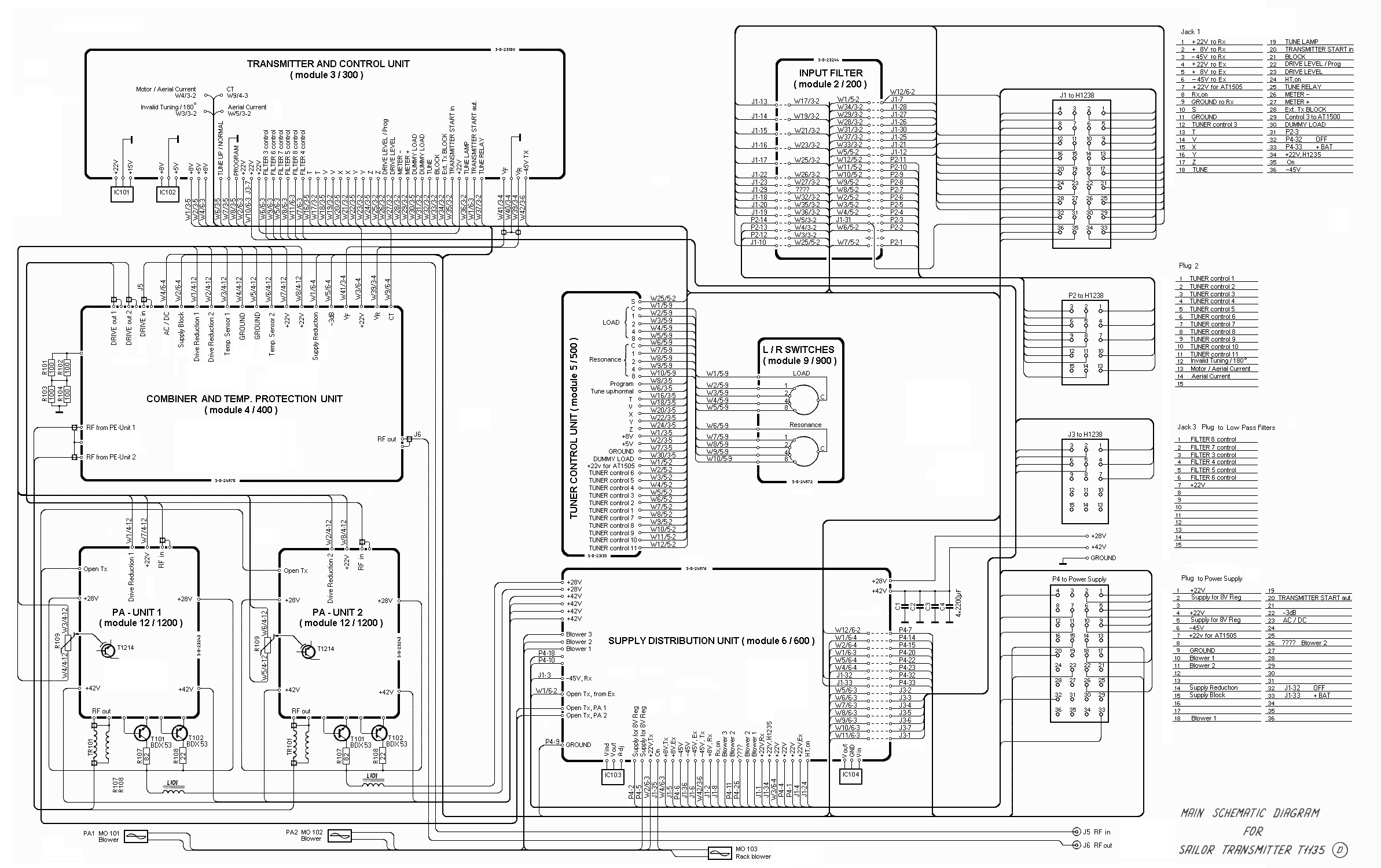 Sailor T1135 Main schematic diagram