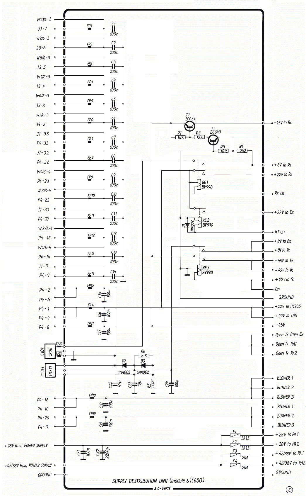 Sailor T1135 Power Distribution module-600 schema
