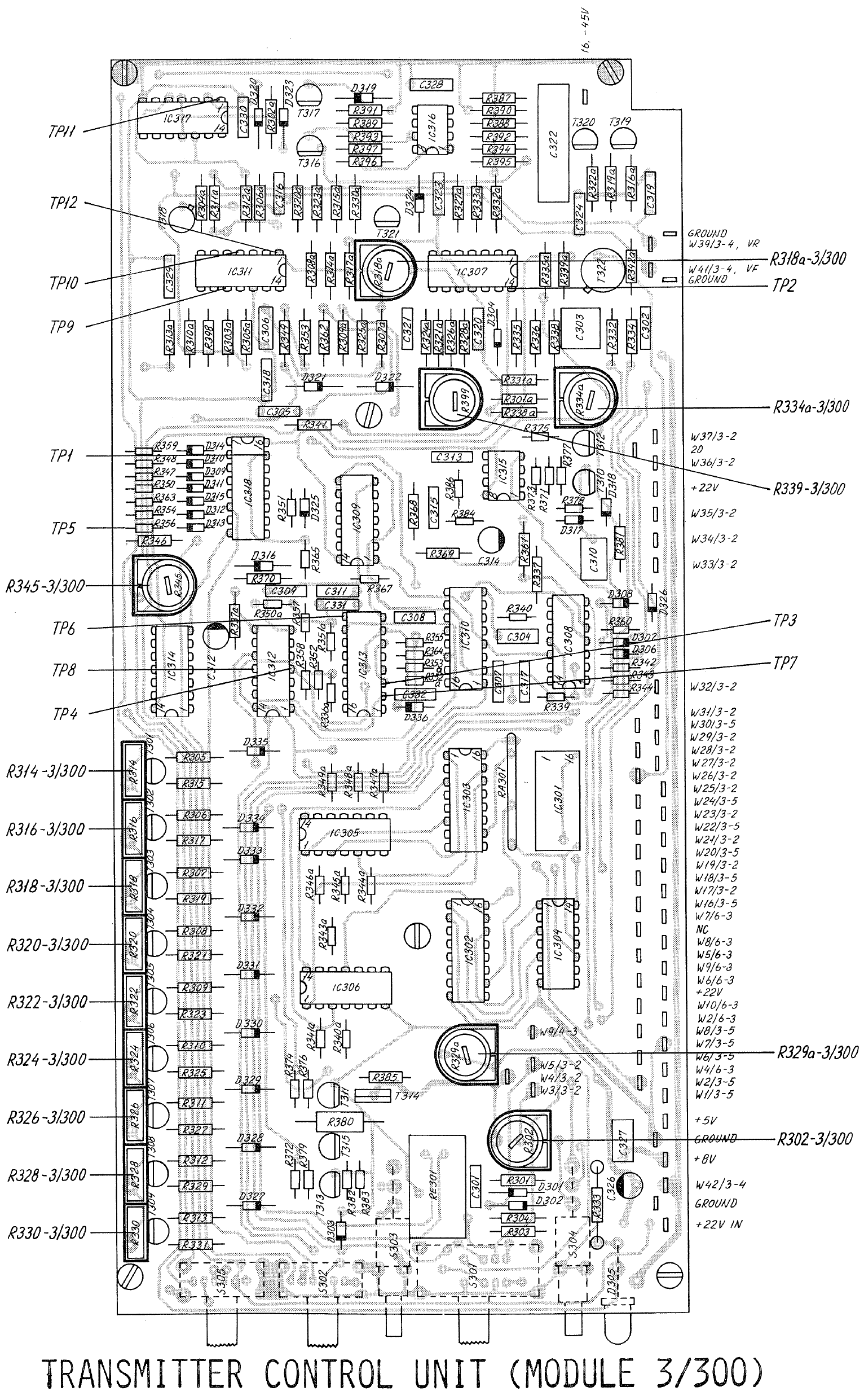 Sailor T1135 Transmitter control unit 300 view drawing