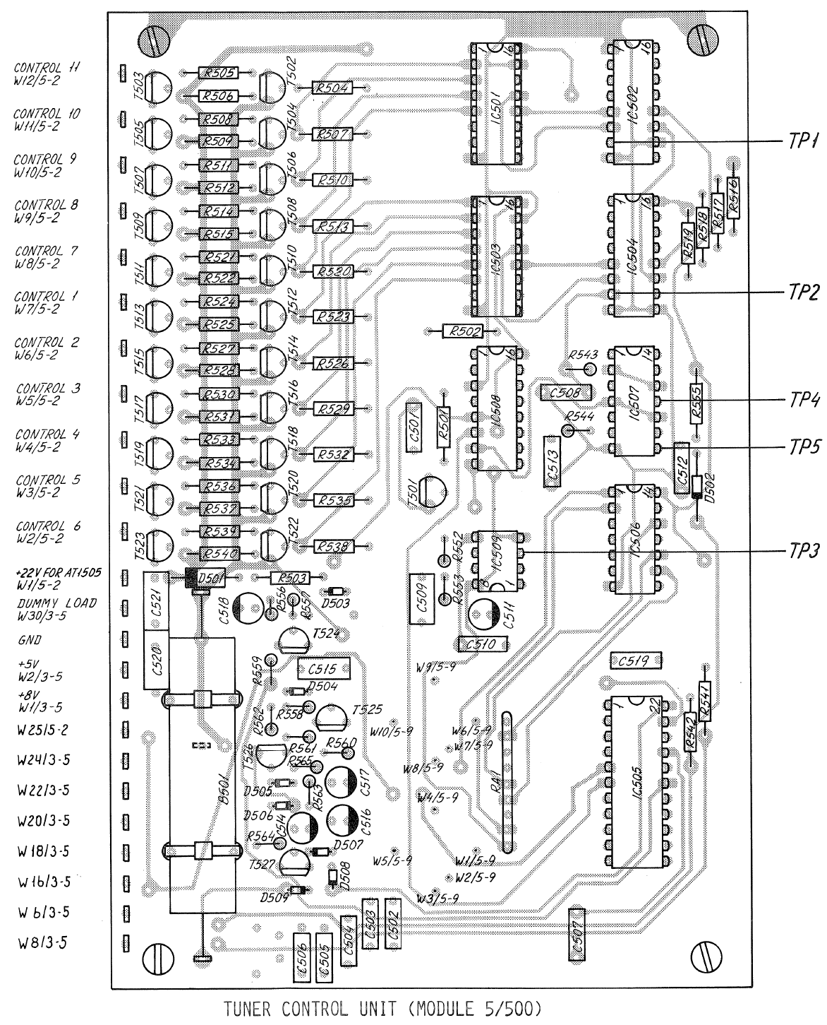 Sailor T1135 Tuner control module-500 view drawing