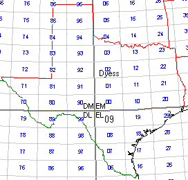 TEXAS GRID SQUARE MAP