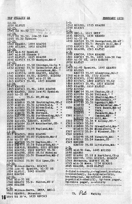 Feb 1979 VUD VHF Utility DX, page 16 - 100 dpi scan - 172,070 bytes