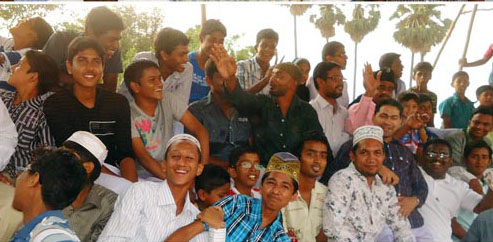 Kayalites watching All India Football Tournament from Gallery side at United Sports Club on 27th May 2012