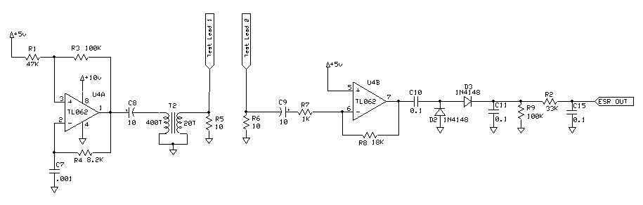 Circuit strat tds. Аналоговый ESR метр схема. ESR Meter на tl084. ESR тестер схема. ESR метр схема.