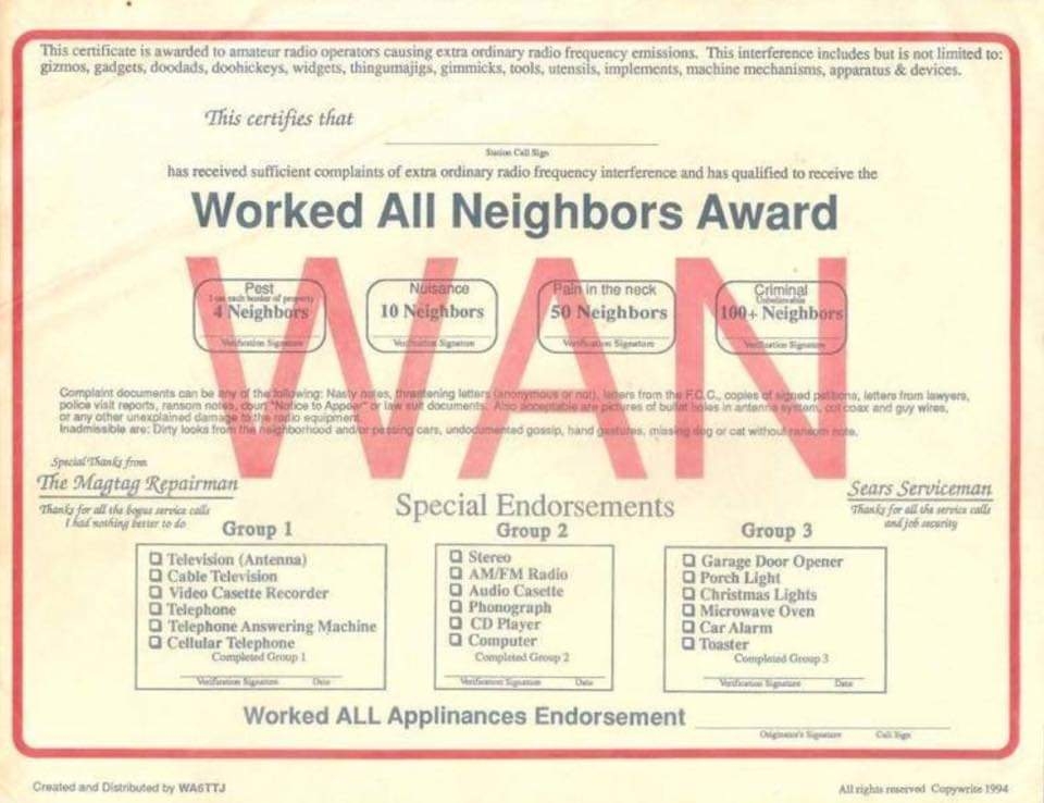 Worked All Neighbors Award