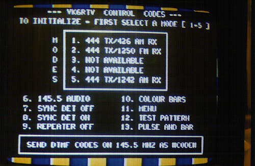 VK6RTV Control Codes