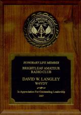 BARC Honoray Life Member plaque