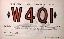 W4QI QSL card from the 1940s