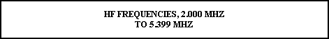 HF FREQUENCIES, 2.000 MHZ
TO 5.399 MHZ