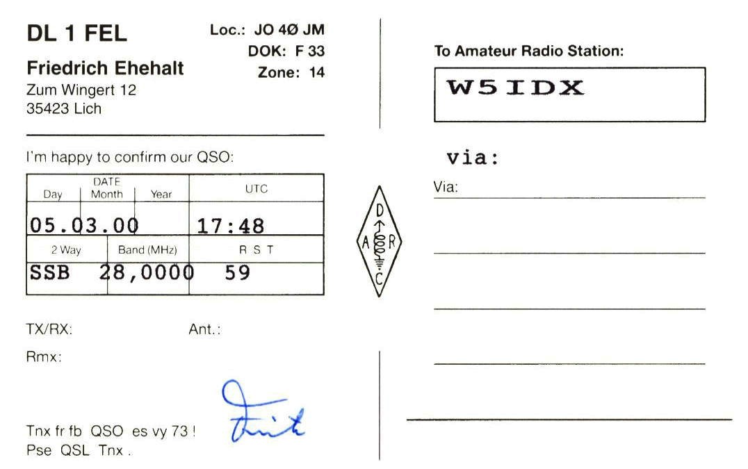 W5idx Qsl Cards