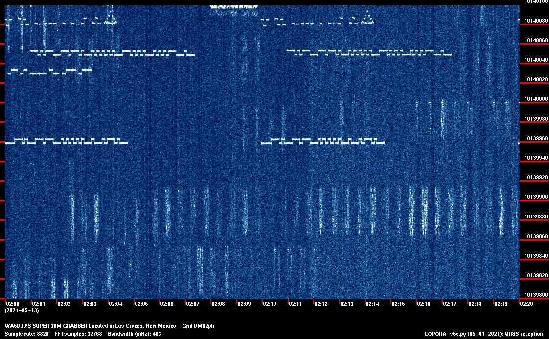 Image of the current QRSS 30M 20 Min spectrum capture