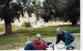 KF6JOQ and N6AJ listening for signals on the Island.