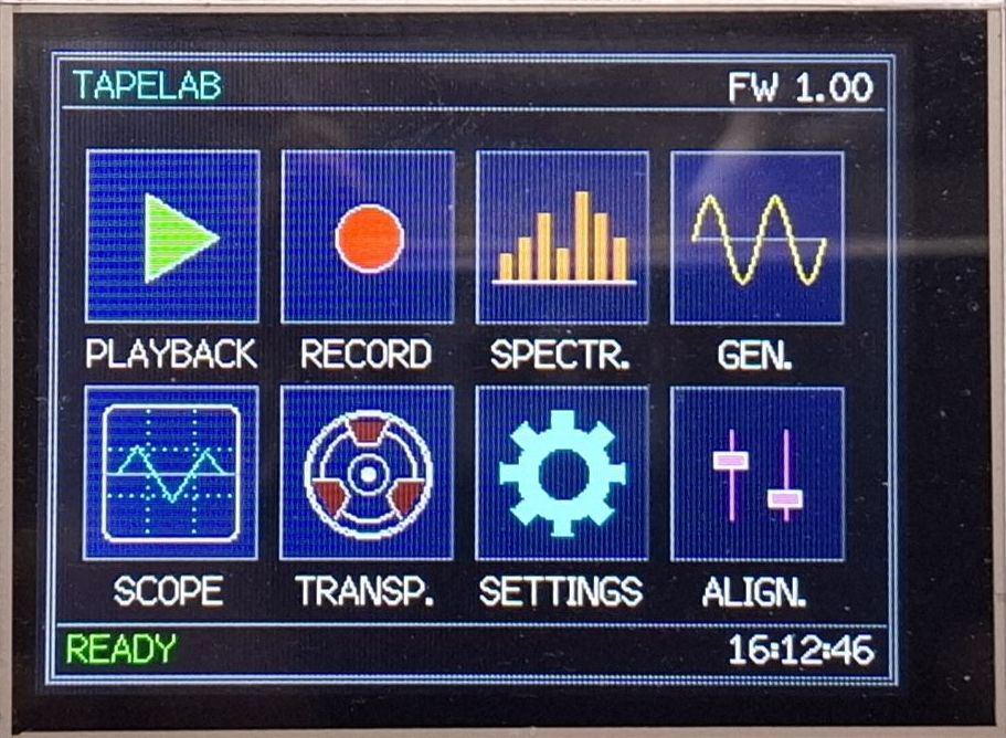 TapeLAB main menu